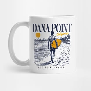 Vintage Surfing Dana Point, California // Retro Surfer Sketch // Surfer's Paradise Mug